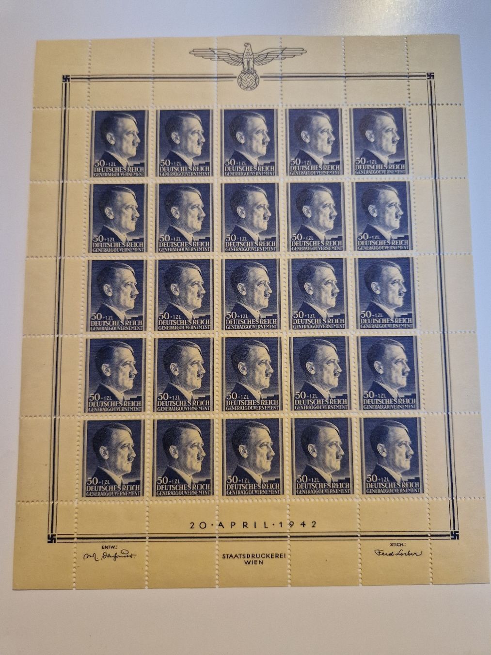 Tutti i francobolli: Deutsches Reich Adolf Hitler Generalgouvernement Bogen – Nuovo (secondo la descrizione) da St. Gallen venduto da Enrico_SG