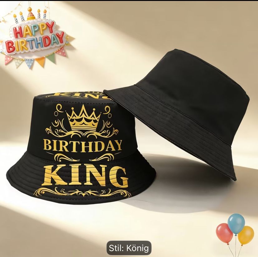 Copricapi, berretti & cappellini: Schwarzer "Birthday King" Fischerhut - Sommer Accessoire! – Nuovo e nell'imballaggio originale da Kollbrunn venduto da Rijeka33 5