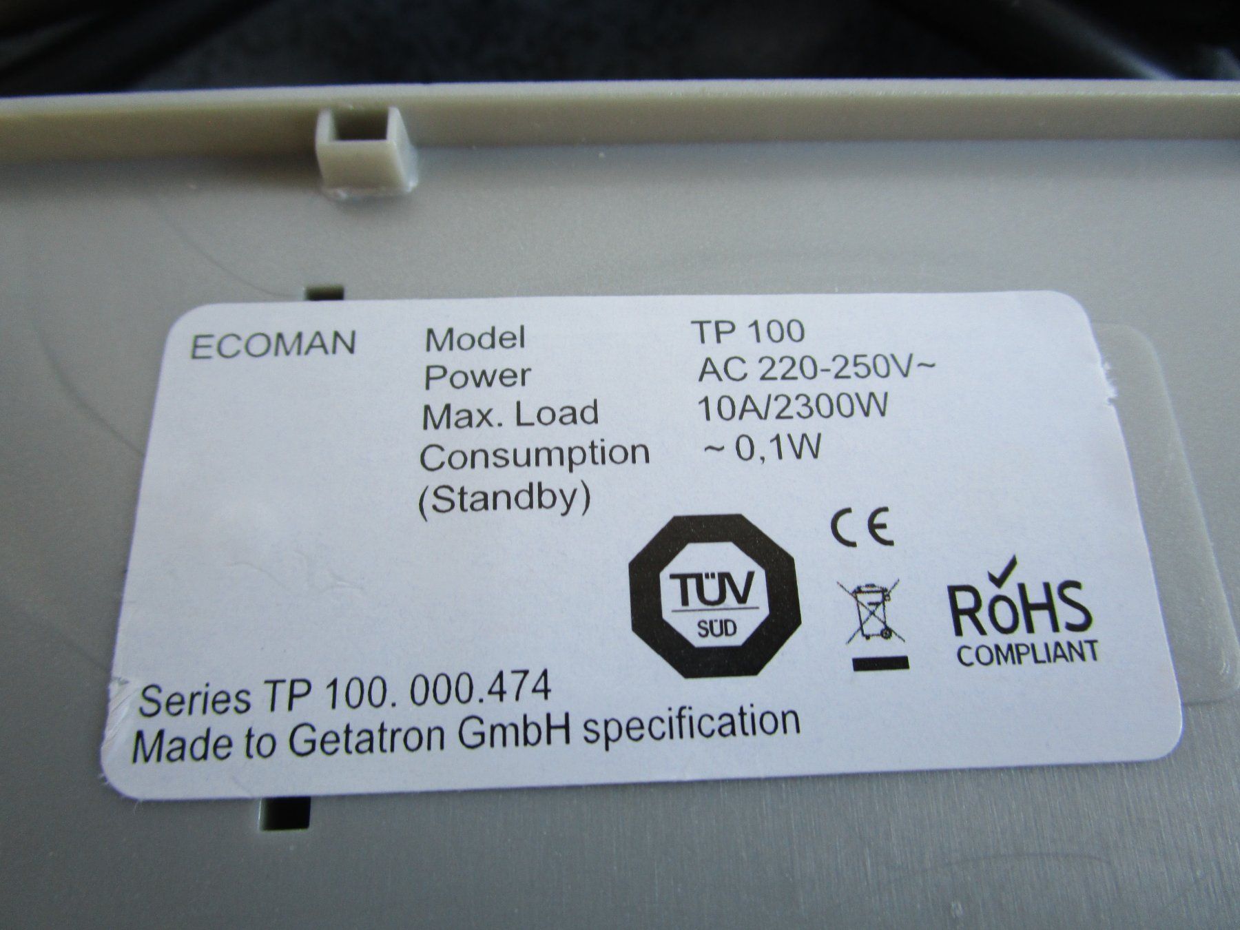 Componenti elettronici: Ecoman TP 100 Stromspargerät - ungebraucht – Nuovo (secondo la descrizione) da Rapperswil SG venduto da Ralphy 2