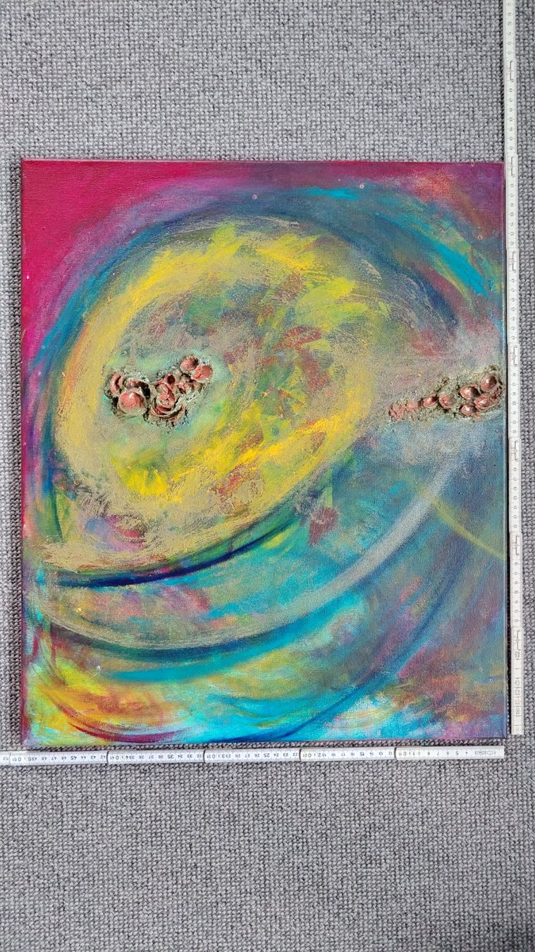 Dipinti: 2x Abstraktes Acrylbild, handgemalt 50x60cm – Usato da Ballwil venduto da bom_ar 1