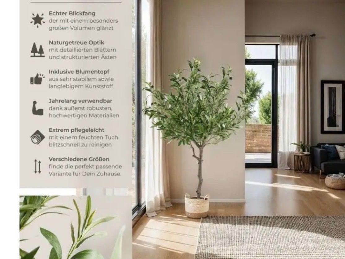 Piante & sementi: Künstlicher Olivenbaum mit Topf neu – Nuovo e nell'imballaggio originale da Oberegg venduto da MR-shop 1