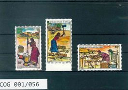 KONGO BRAZZAVILLE 3 BRIEFMARKEN TRADITIONEN