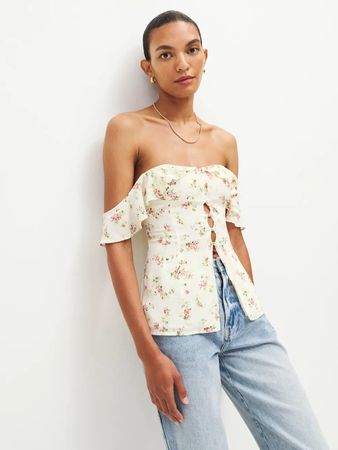 Reformation Top "Elsie" mit Blumenmuster Grösse 6