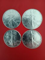 4 x American Eagle 1 $ 1992 Silbermünzen 999/1000, ,  (stg )