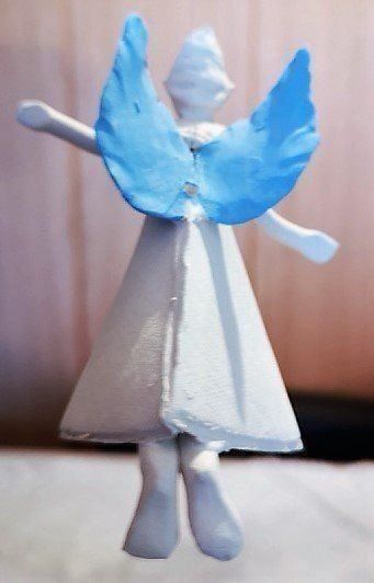 Statuette: Schutzengel aus Keramik blau – Nuovo e nell'imballaggio originale da Lutzenberg venduto da Pinschi01 1