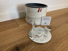 Swarovski 3er Set Katze, Maus, Igel mit Spiegel