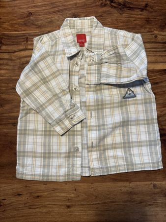 Esprit Kinderhemd kariert beige weiss Grösse 92 