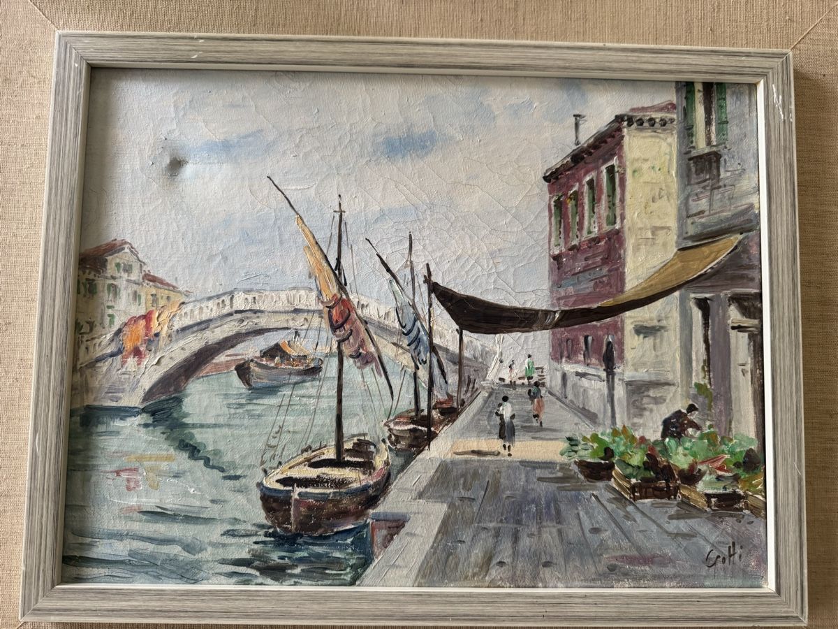 Dipinti: Gemälde Venedig, Öl auf Leinwand gerahmt – Usato da Buchs AG venduto da ChrizZa 3