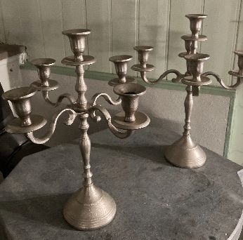 Globus Portacandele: Kerzenständer 5-armig, Silber, 1 oder 2 Stück,  Vintage Look – Usato da Oberrüti venduto da Jomaru 4