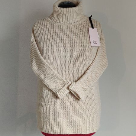 Alpaka Pullover mit Rollkragen, Made in Italy - Neu