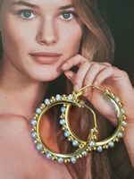 Edle Ohrcreolen in Perlen/Gold Design