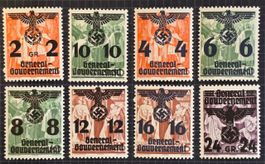 Generalgouvernement 1940 Aufdruck Adler 2-24Gr 8V MNH POSTFR