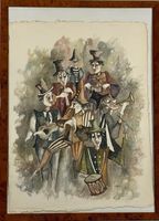 Maika K. Haber >> Musikanten<< Aquarell auf Büttenpapier