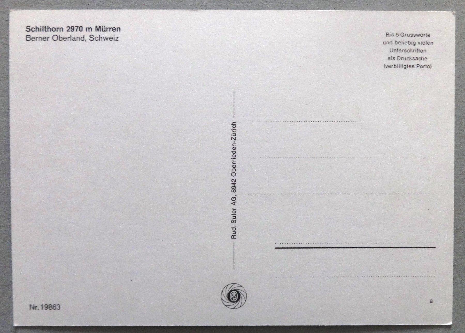 Cartoline postali: Schilthorn 2970 m, Mürren, B.O. – Usato da Fétigny venduto da Billy2miny 1