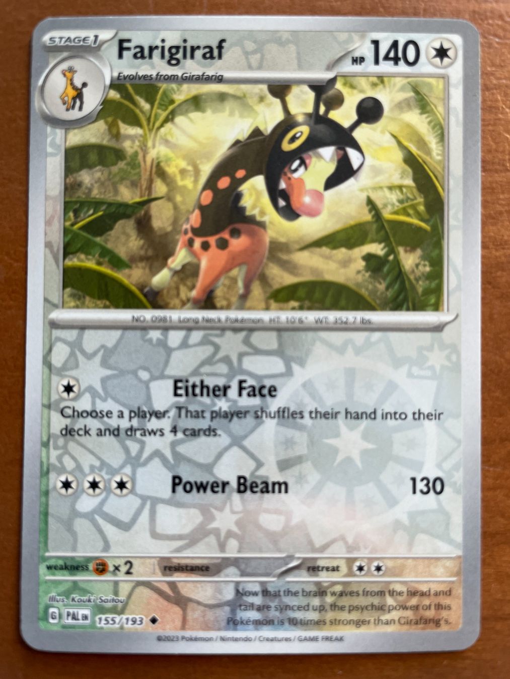 Pokémon Carte collezionabili: Pokemon Farigiraf Reverse (Versand gratis) – Nuovo (secondo la descrizione) da Chur venduto da Angerson