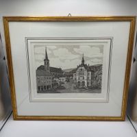 Original Radierung „Grenchen um 1900“ signiert 86/100