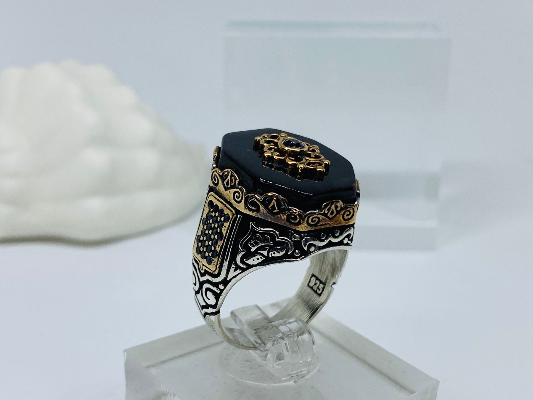 Anelli: Massiver Ring aus 925 er Silber mit Achat – Nuovo e nell'imballaggio originale da Windisch venduto da Zeta2018 4