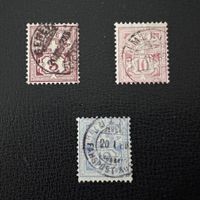 Ziffermuster 1882, weisses Papier, Auswahl, gestempelt