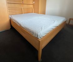 Doopelbett in Buche Massiv 160x200 (mit filigranem Kopfteil)