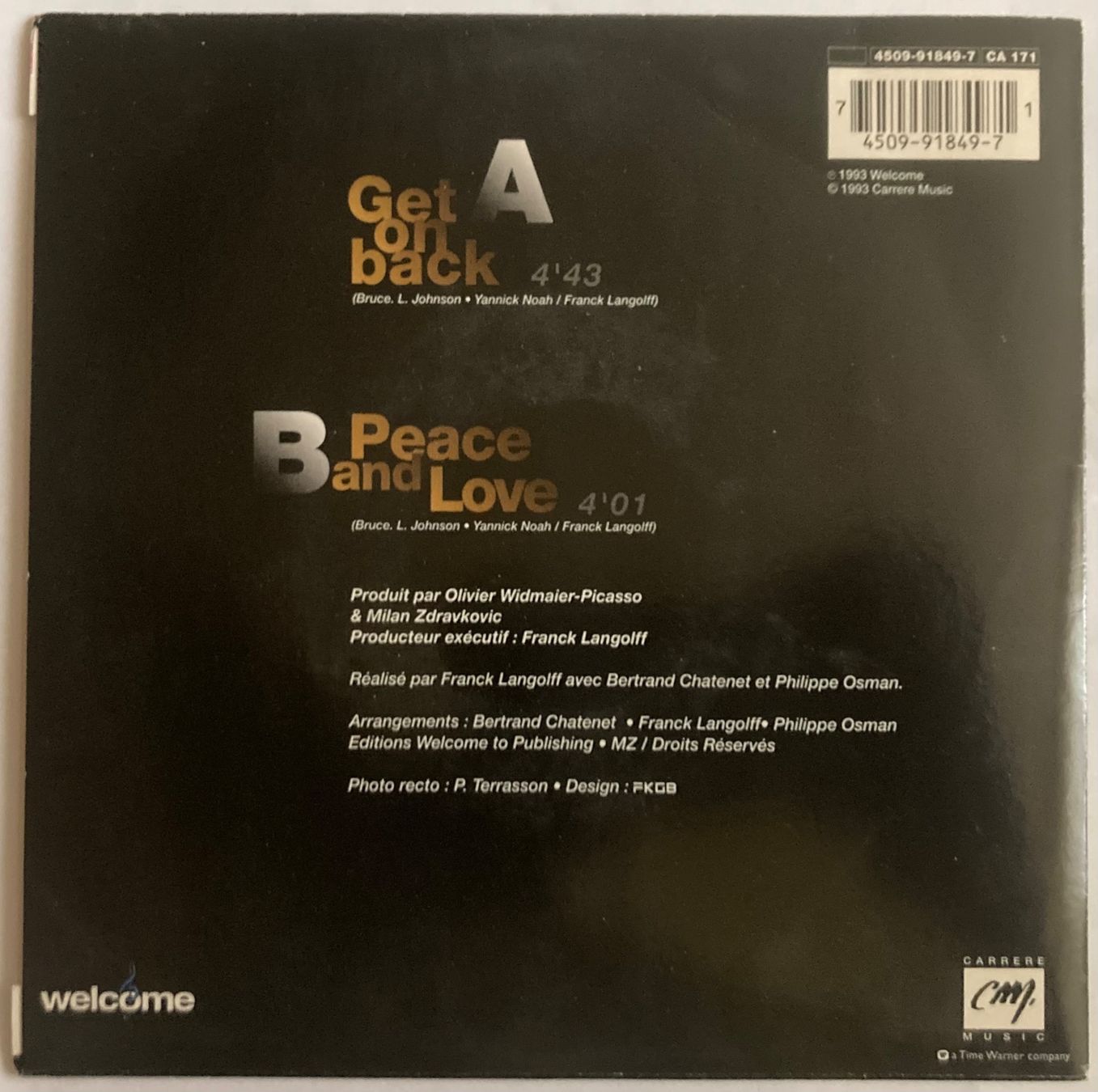 Schallplatten: YANNICK NOAH - GET ON BACK – Gebraucht aus Poliez-Pittet von Newtown-Records 1