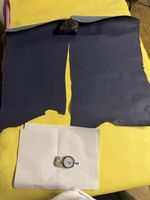 Rindsleder blau /cuir de vache bleu, 2 pieces