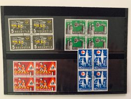 1956 Werbe- und Gedenkmarken 4-Blöcke Ortsersttagstempel.