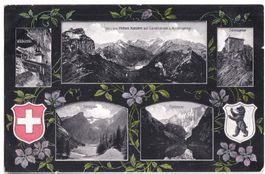 Blick vom Hohen Kasten 5-Bild-Karte mit 2 Wappen, 1917