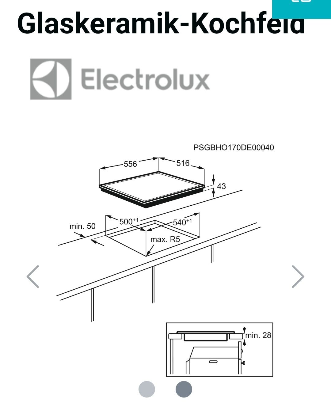 Cucine: Electrolux GK56PL.3CN Glaskeramik Kochfeld – Usato da Rümlang venduto da Idre 3