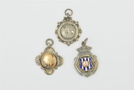 3 Fussball Anhänger England 925 Sterling Silber *S4948