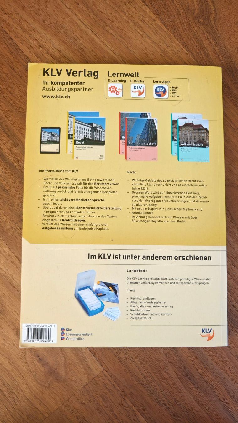 Libri: Recht: Praxisorientierte Einführung, KLV Verlag – Usato da Jona venduto da Kapuzinermoench 1