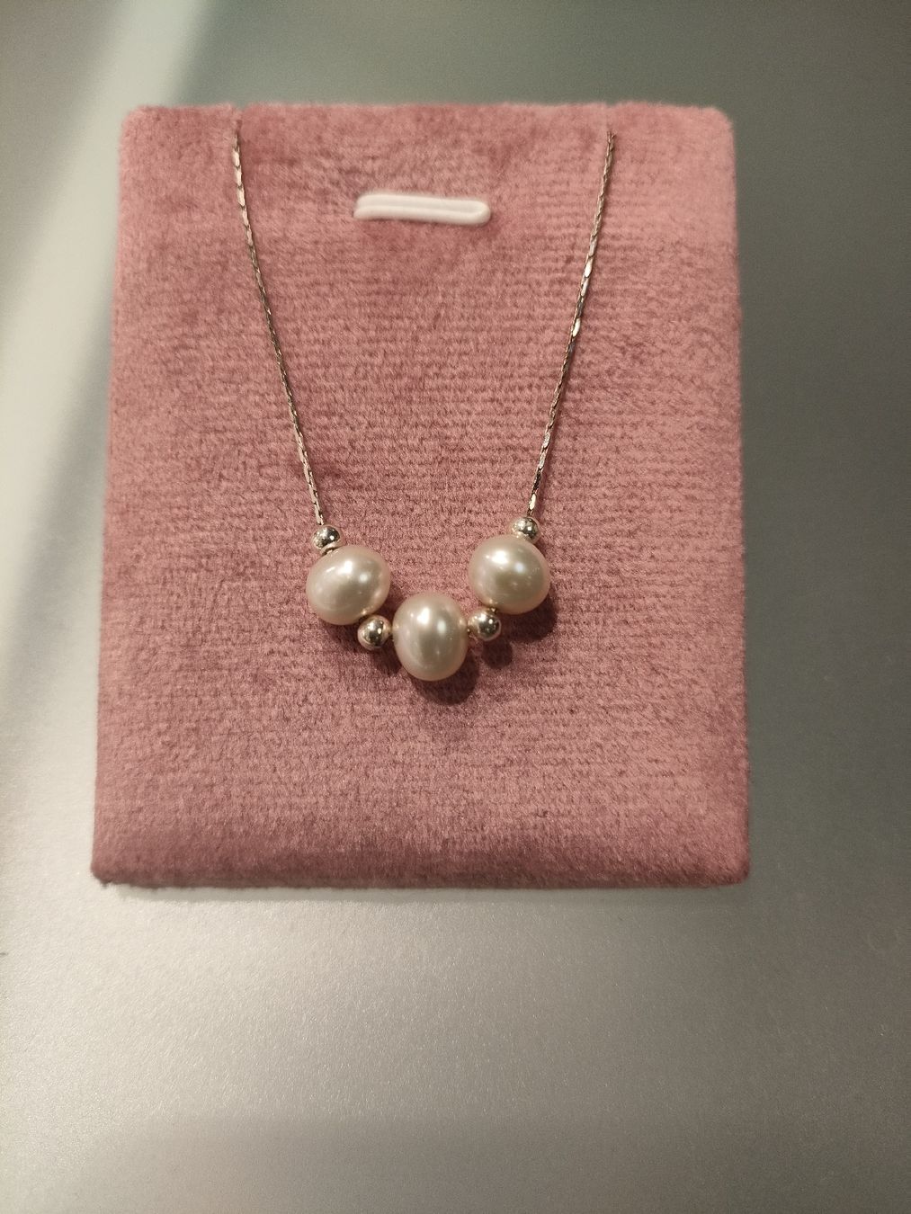 Catenine: Silber Kette mit Süsswasserperlen – Nuovo e nell'imballaggio originale da Bern venduto da Lidia.5 2