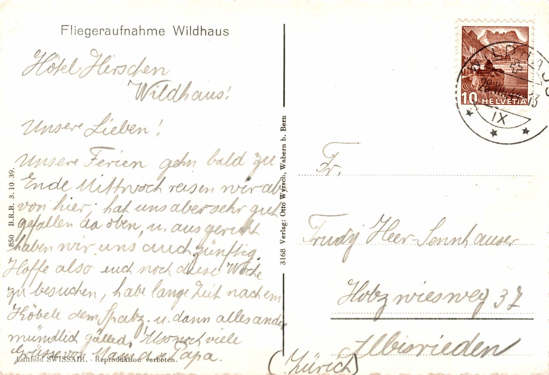 Cartoline postali: Fliegeraufnahme Wildhaus – Usato da Bronschhofen venduto da Astore 1