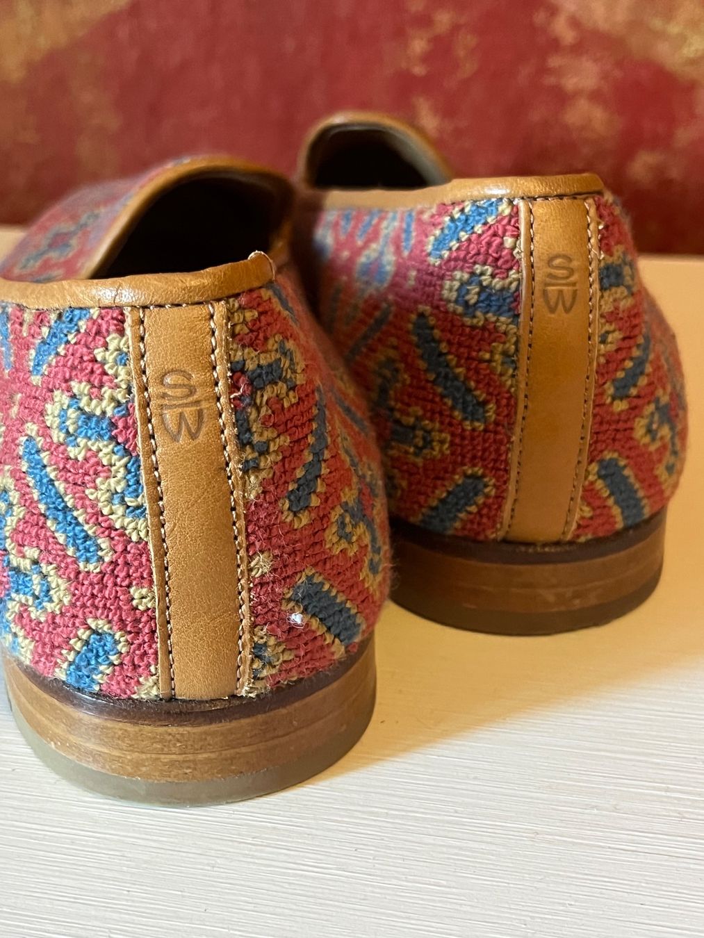Scarpe da donna: STUBBS & WOOTON Brodées rouge – Usato da GENEVE venduto da hehakasapa 7