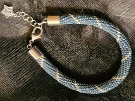 MIYUKI GLASPERLEN GRAU/SILBER ARMBAND mit Swarovski Stern