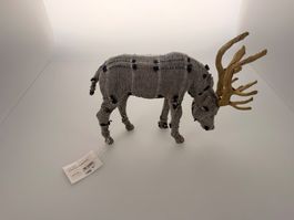 Hirsch Deko Figur Stoff Geweih handgemacht