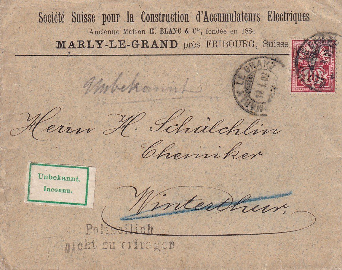 Tutti i francobolli: Firmenbrief Marly-le-Grand 1902 "unbekannt" – Usato da Baar venduto da Asmara111