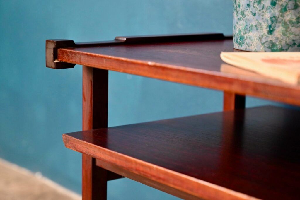 Tavoli: Console guéridon sellette Italienne en Teck  desserte table – Usato da COLMAR venduto da Sophiebellelurette 6