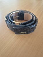 Salvatore Ferragamo Gurt Schwarz Leder Schlangenprint 95cm