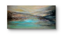 Abstrakt mit Texturen Landschaft, Seascape, Unikat, 120x60cm