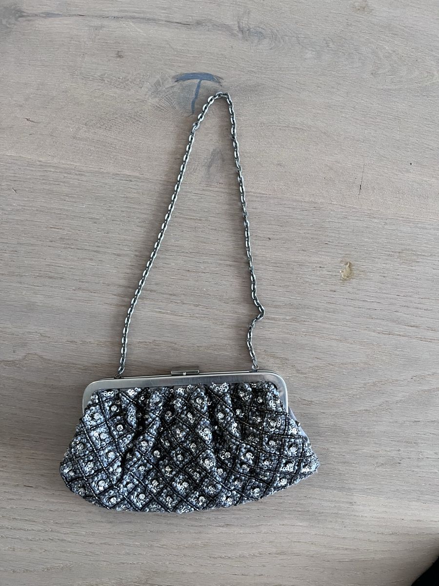 Borse da donna: Accessoirize Clutch, Grau, mit Glitzerperlen🌟 – Usato da Pfäffikon SZ venduto da humming-bird 3
