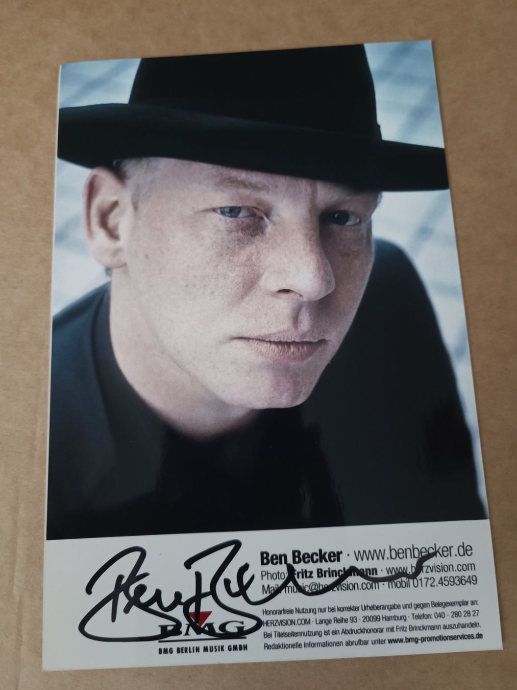 Autografi: Ben Becker - persönlich gesammelt – Usato da Menziken venduto da Artographs