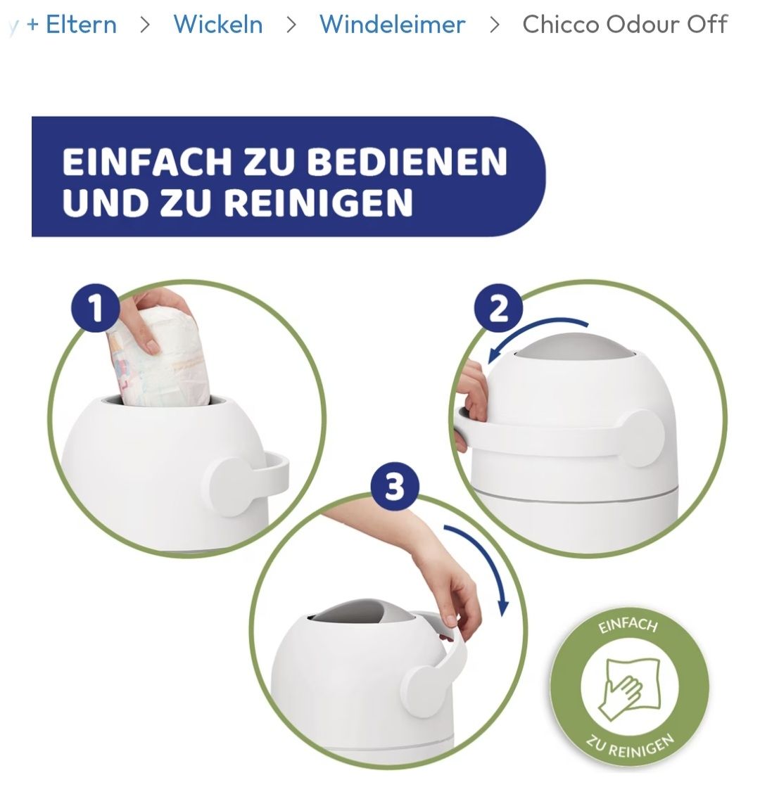Chicco Cestini per rifiuti: Windeleimer Chicco Odour Off, gebraucht – Usato da Bubikon venduto da jas_m6vs 5
