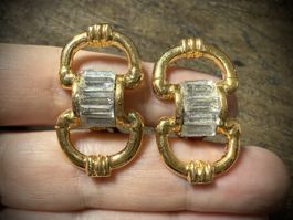 Vintage-Ohrringe Cabouchon Paris – Goldfarben