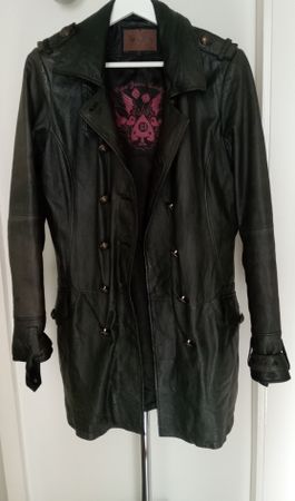 Pepe Jeans Vintage Ledermantel Y2K Jacke Leder Schwarz L