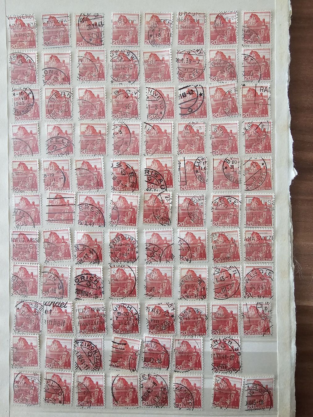 Tutti i francobolli: Alte Schweizer Briefmarken Sammlung 20 Rappen Rot – Usato da Bütschwil venduto da Taranabo 1