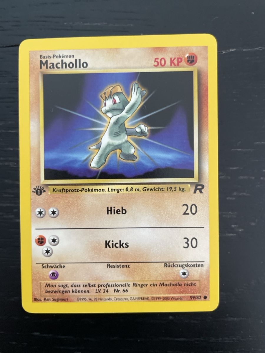 Pokémon Cartes à collectionner: Pokemon Machollo rocket 59/82 1. edition retro – D'occasion à Hugelshofen par Suimosa