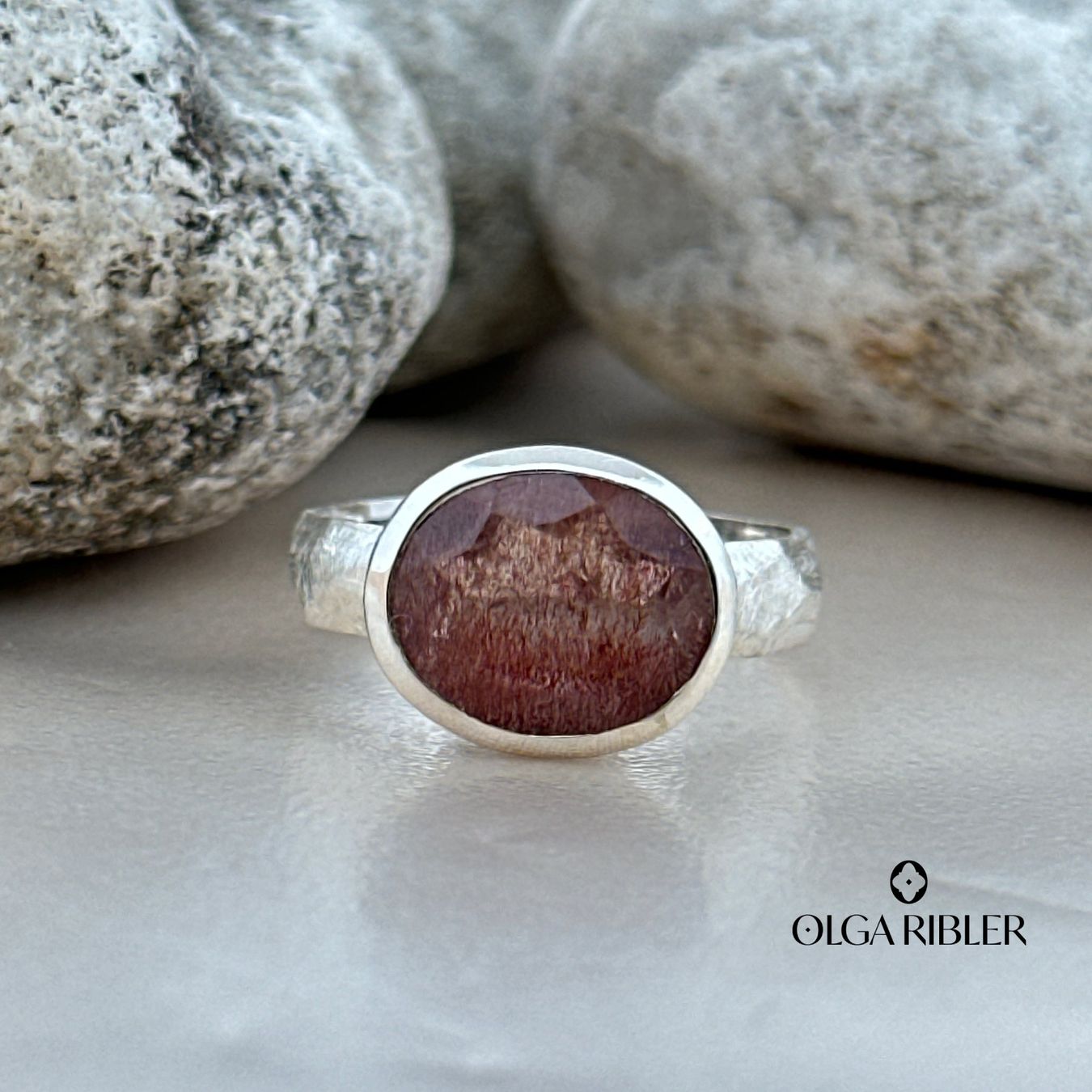 Olga Ribler Anelli: Quarz Ring Sterling Silber matt Ringgrösse 54 – Nuovo (secondo la descrizione) da Luzern venduto da byolgaribleroutlet 1