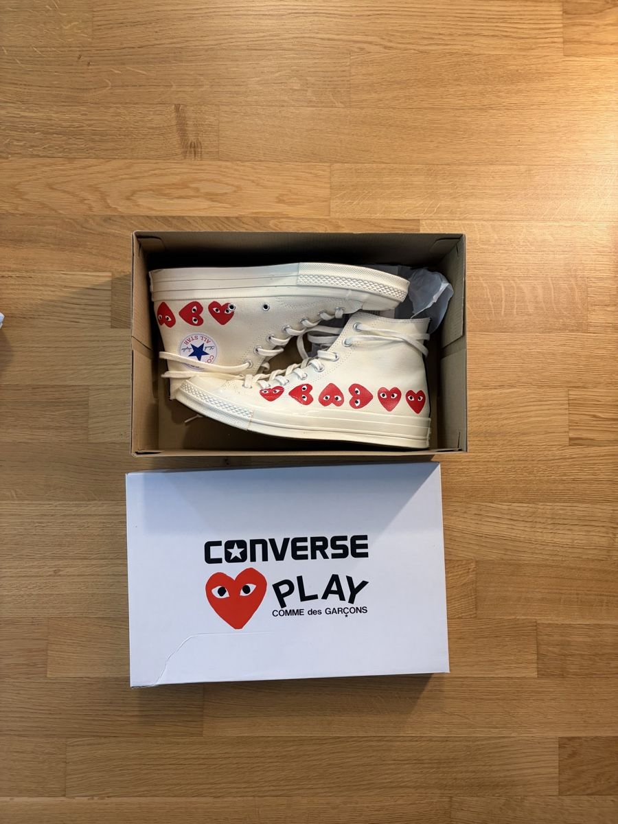 Converse Scarpe da uomo: Comme des Garcons Converse Play Weiss – Nuovo (secondo la descrizione) da Schaffhausen venduto da golazo_vines