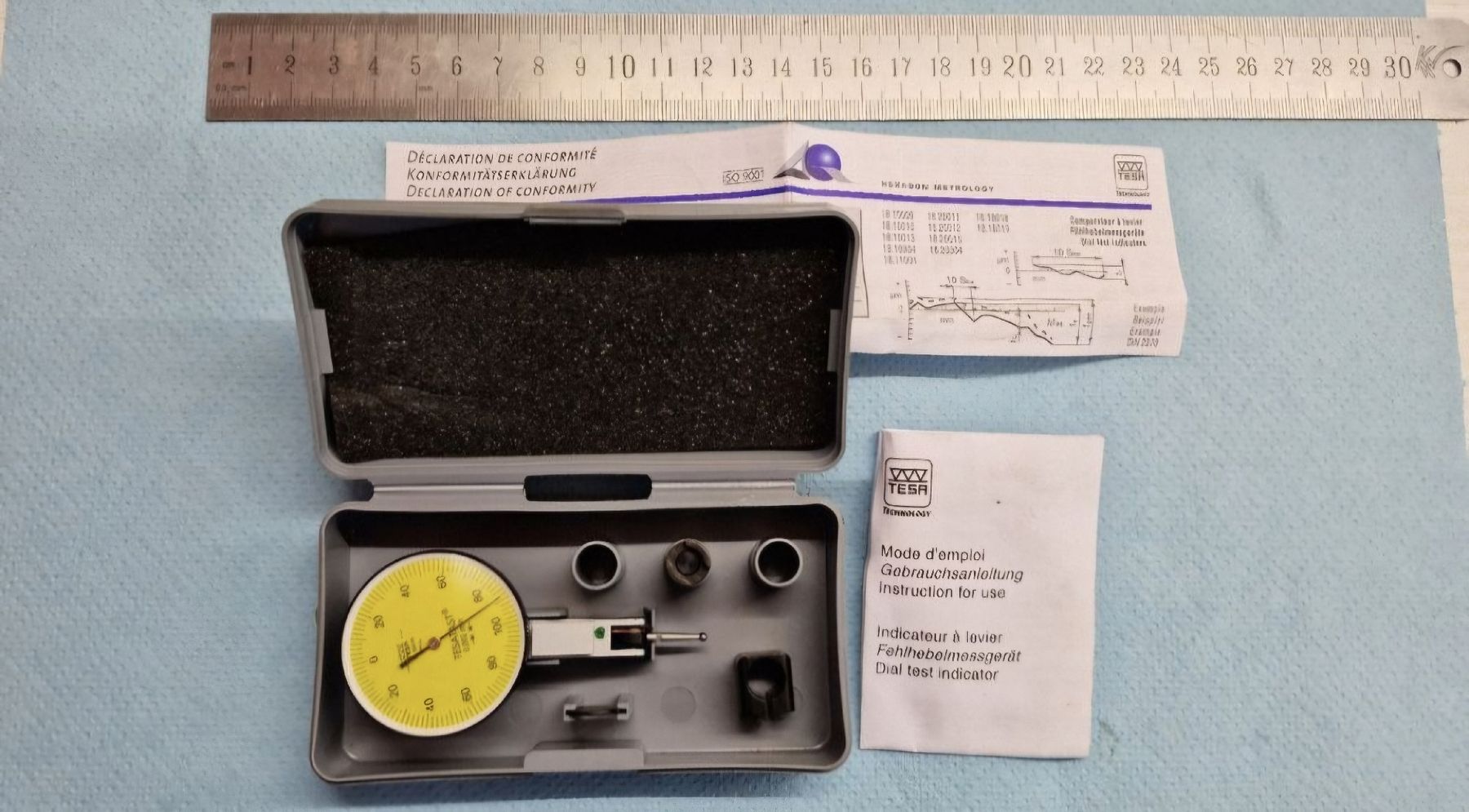 Tesa Misurare: Comparateur à levier TESA TEST, 0.002mm, complet, parfait! – Usato da Cousset venduto da maurerjohann