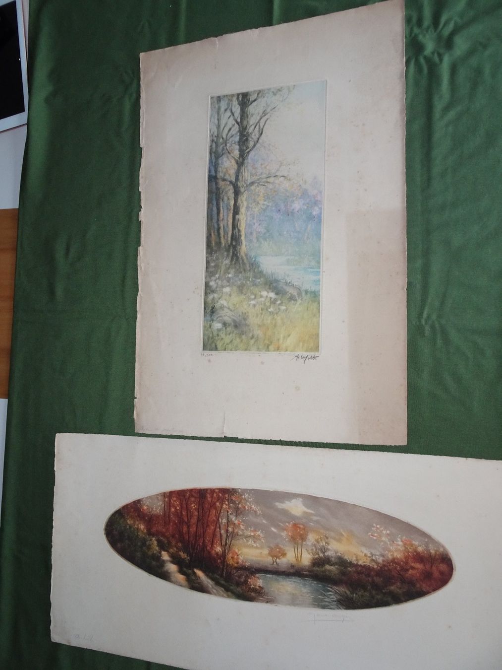 Arts picturaux & lithographies: 2 alte signierte Litho-Bilder – D'occasion à Vitznau par Mina60 1